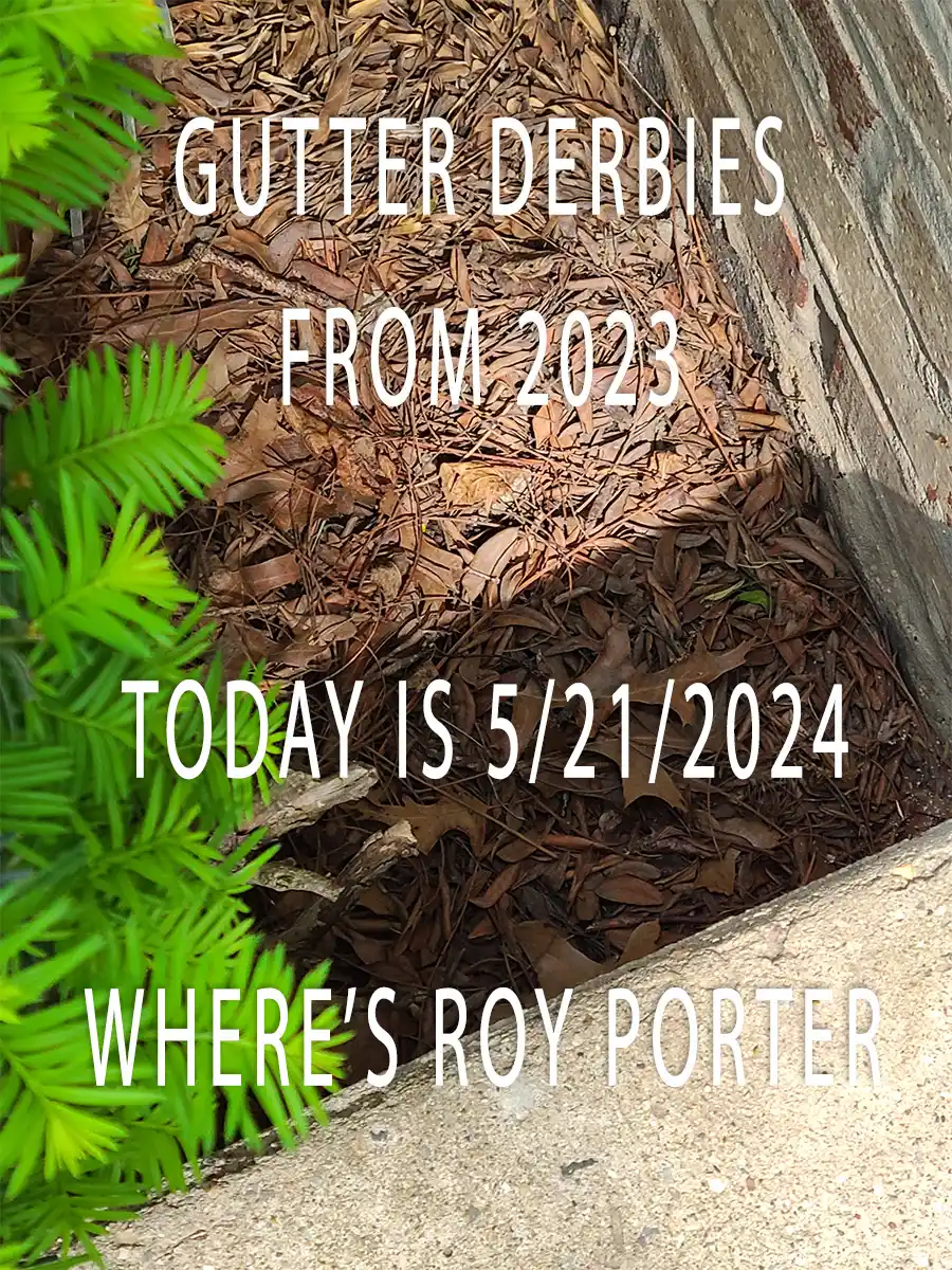 Gutter debris left after cleaning on 05/21/2024